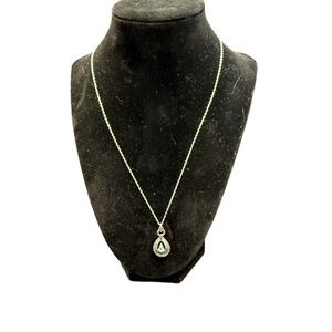 Avon Sterling  Silver antiqued marcasite blue topaz necklace NIB VINTAGE 2009